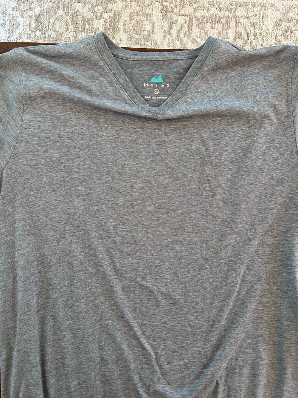 Myles Men's V-Neck Short Sleeve Tee in Heather Gray